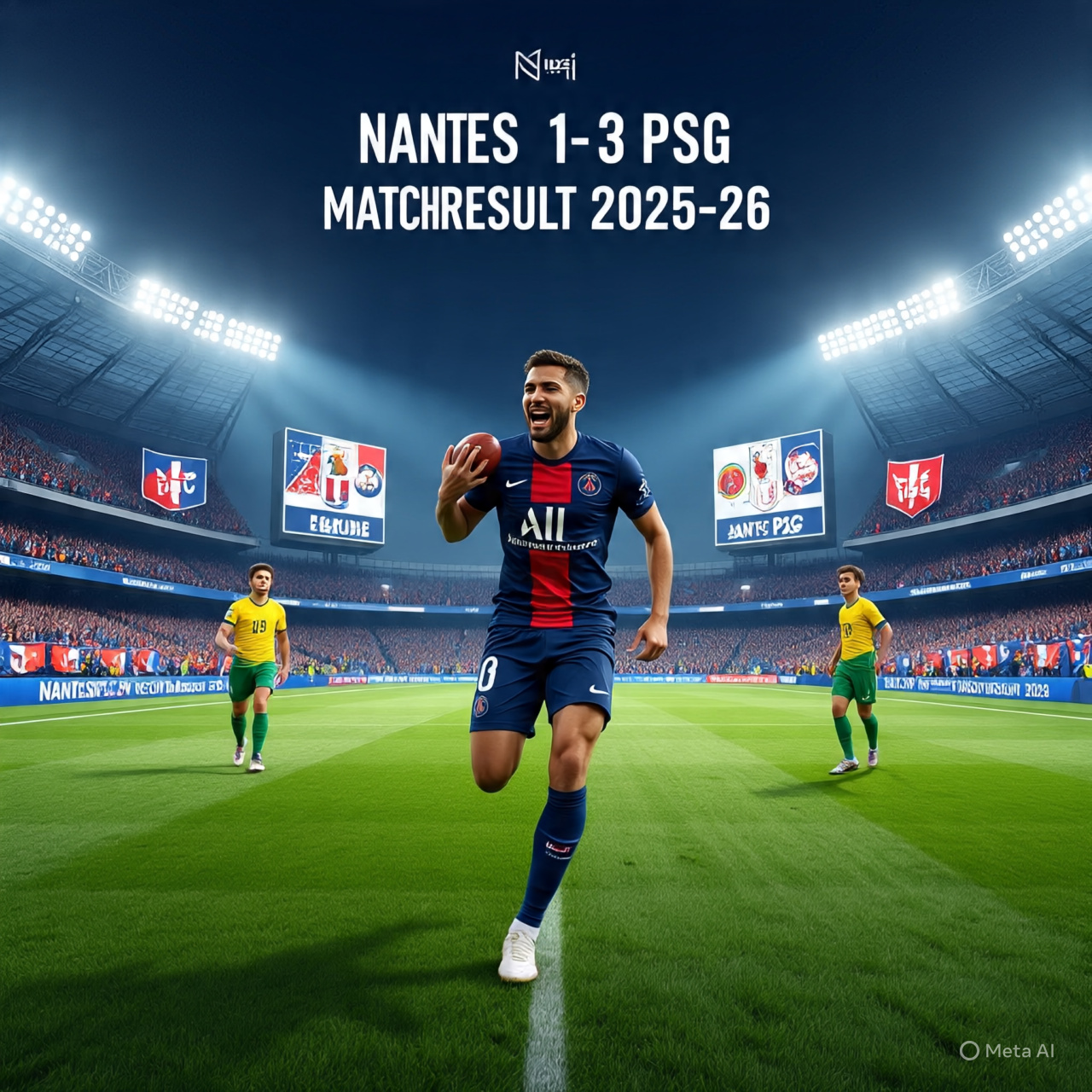 Nantes vs PSG match result 2025 goal celebration