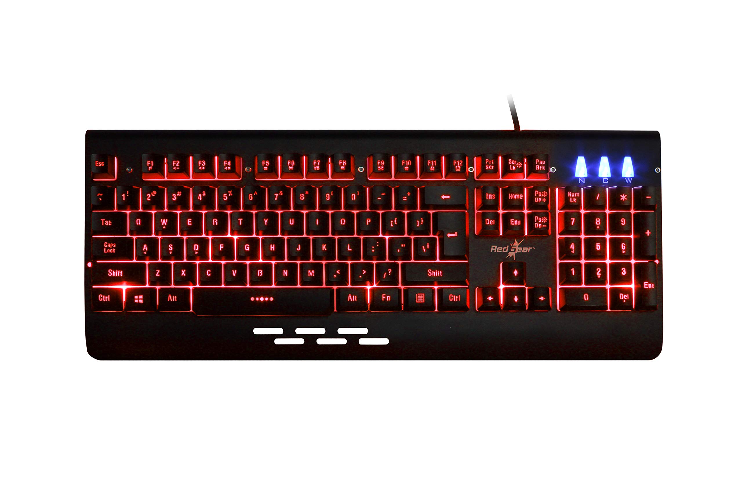 A gamer's hands on the best gaming keyboard with RGB under 1000, illuminated in multiple colors