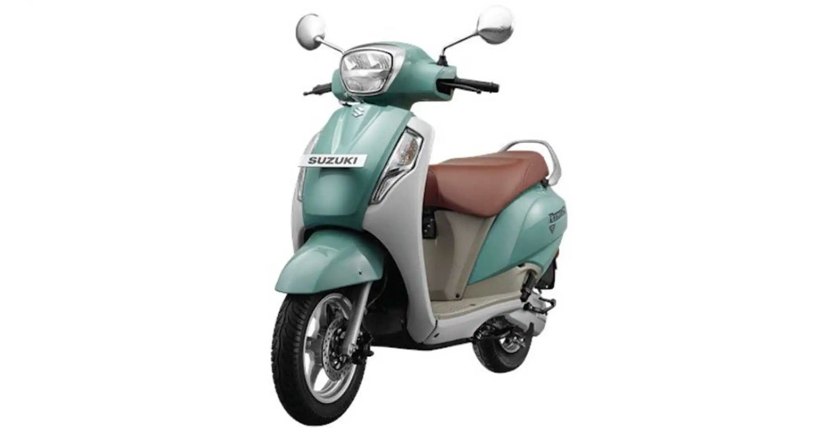 A sleek and stylish Suzuki E Access electric scooter in a glossy blue color,
